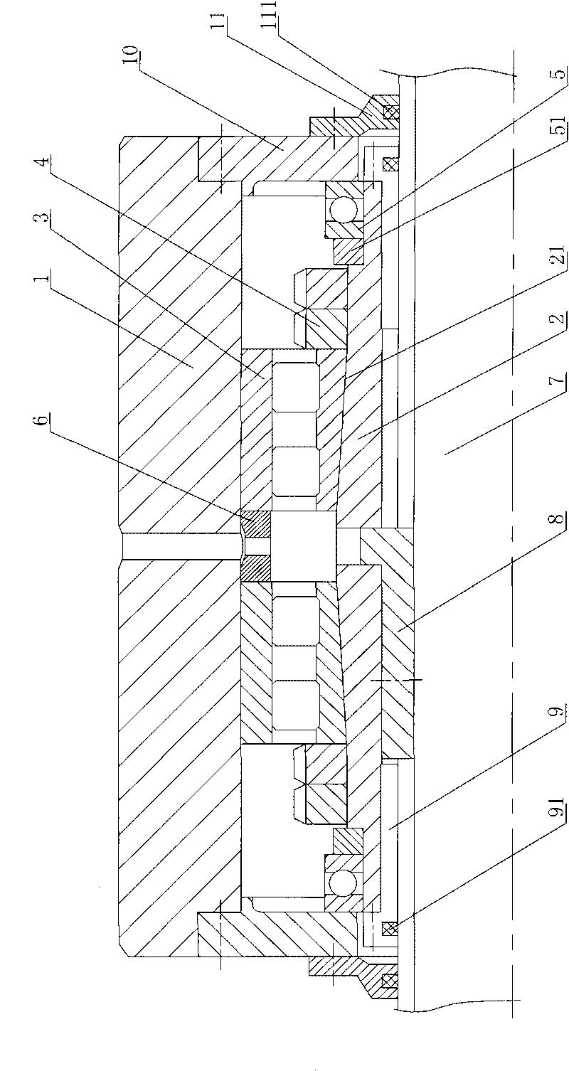 Boring bar rotating assembly of horizontal piercing boring mill