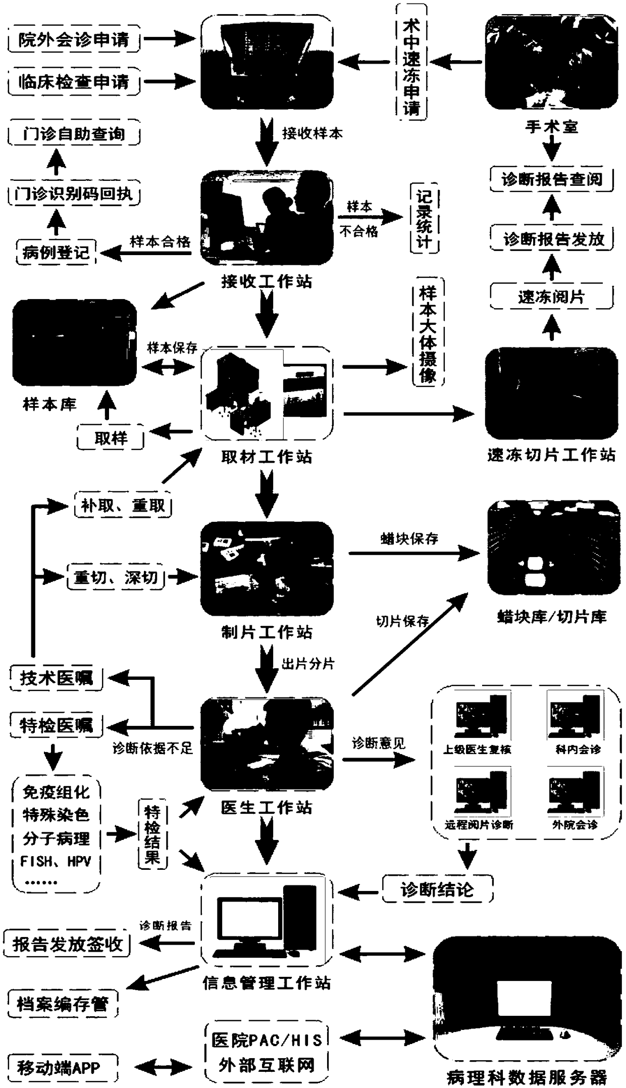 Pathological whole process quality control and information management system