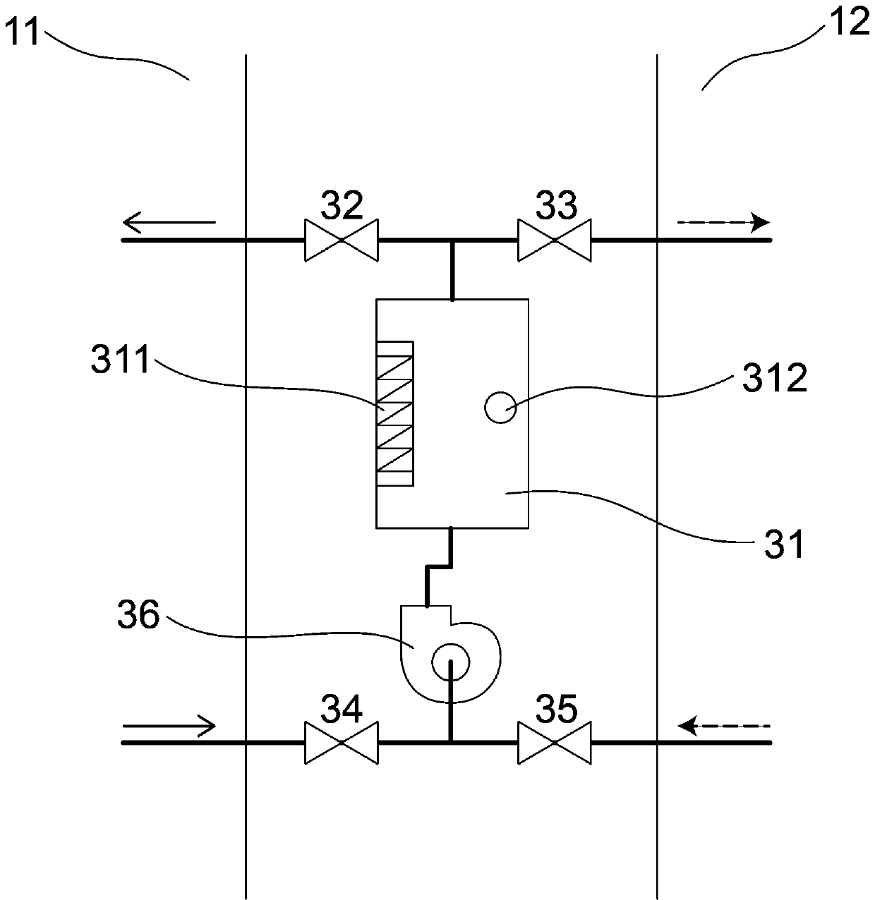 Air drying device used for closed cavity and control method of device