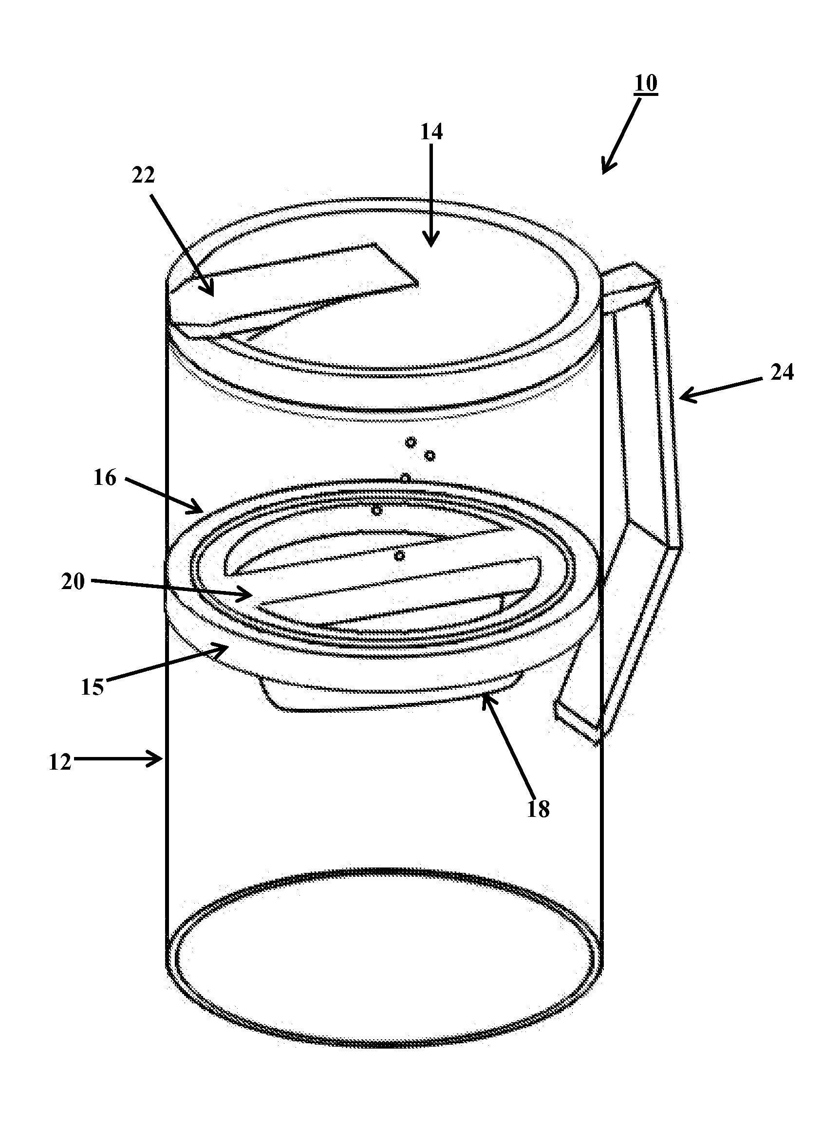 Liquid storage container with adjustable internal volume