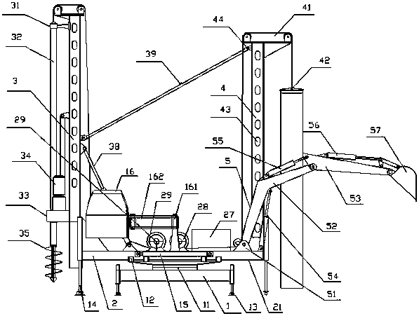 A multifunctional rotary excavator