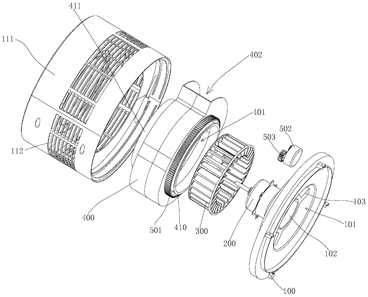 Air circulating device, air purifier and air humidifier