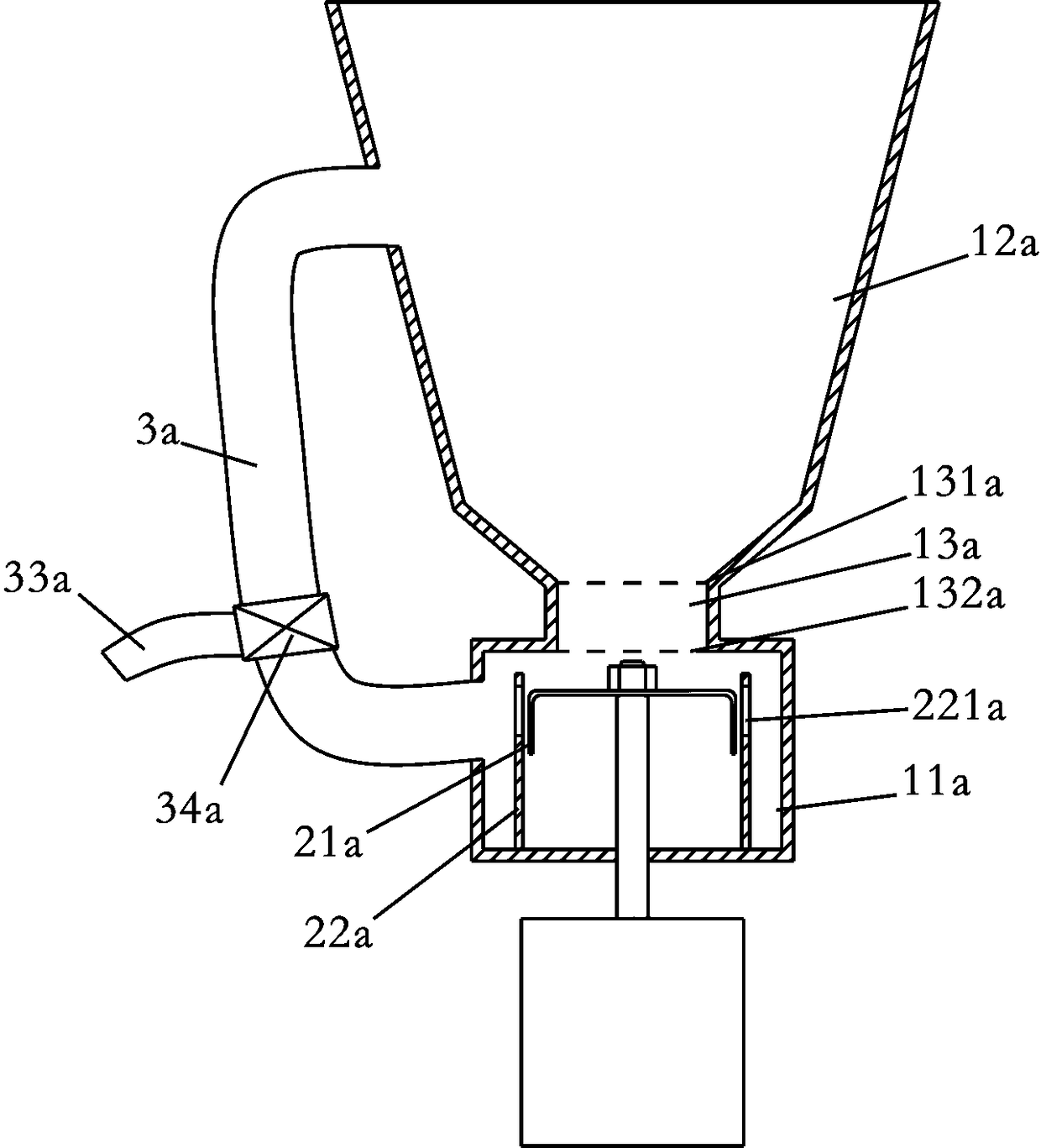 Crushing device used for food processing machine and the food processing machine