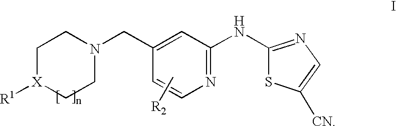 (5-cyano-2-thiazolyl)amino-4-pyridine tyrosine kinase inhibitors