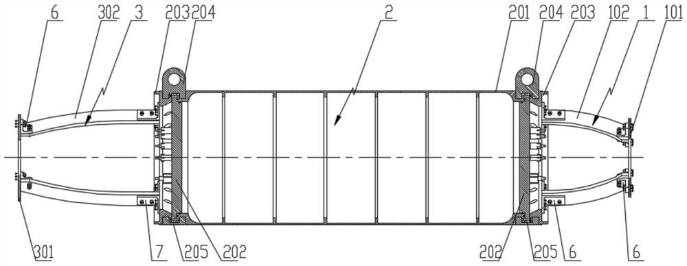 A kind of auv modular carrier structure