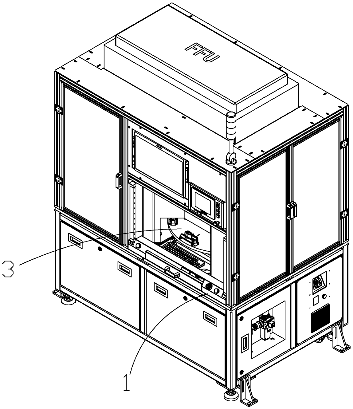 Semi-automatic film sticking equipment