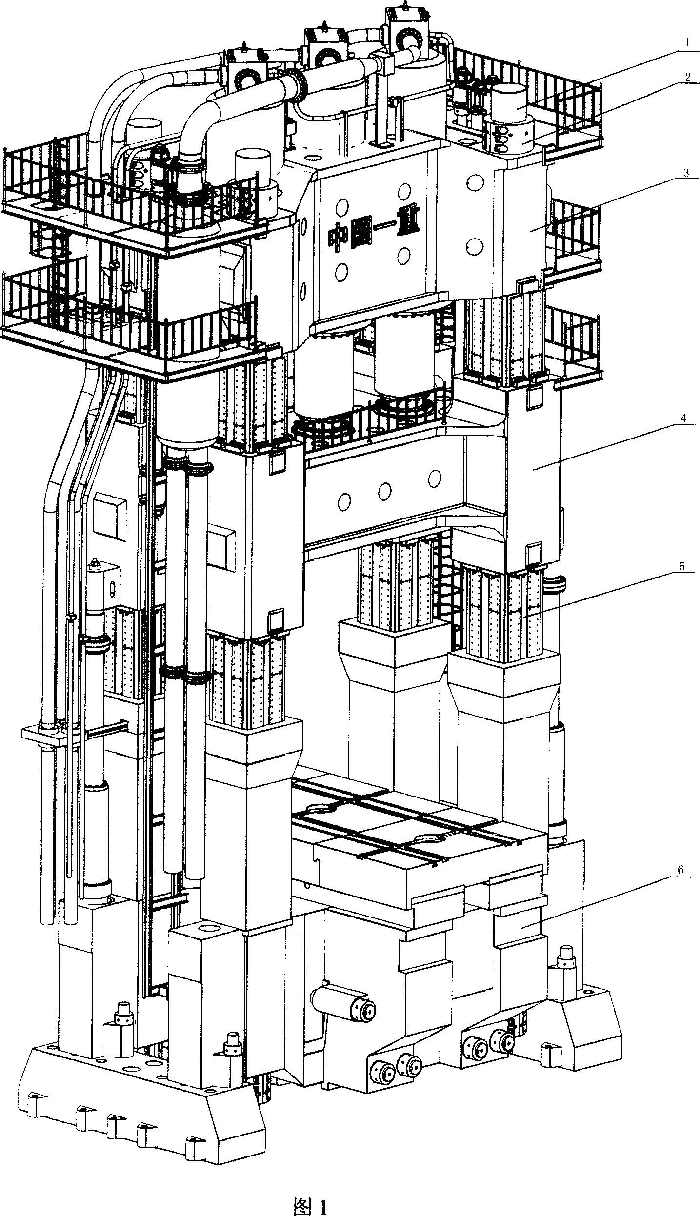 Adjustable clearance guide rail of pre stressed stand in large scale forging pump press