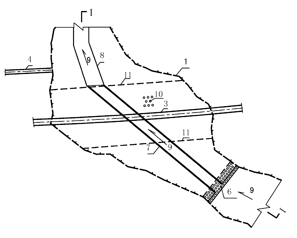 Method for treating tunnel passing through underground river karst hall