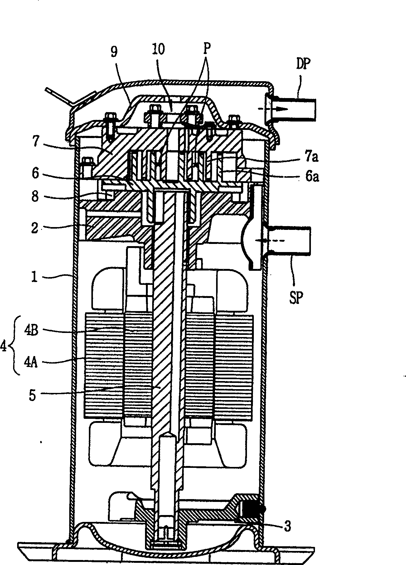 Eccentric device for vortex compressor