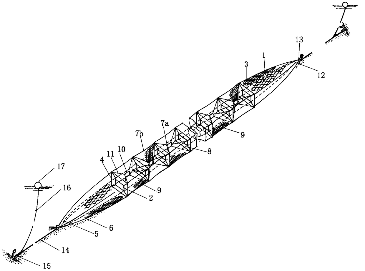 Device and method for selective catching test of ground cage fishing gear