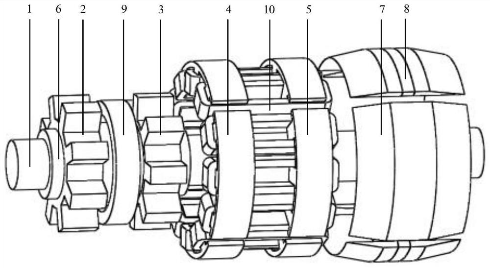 Birotor axial hybrid excitation doubly salient motor