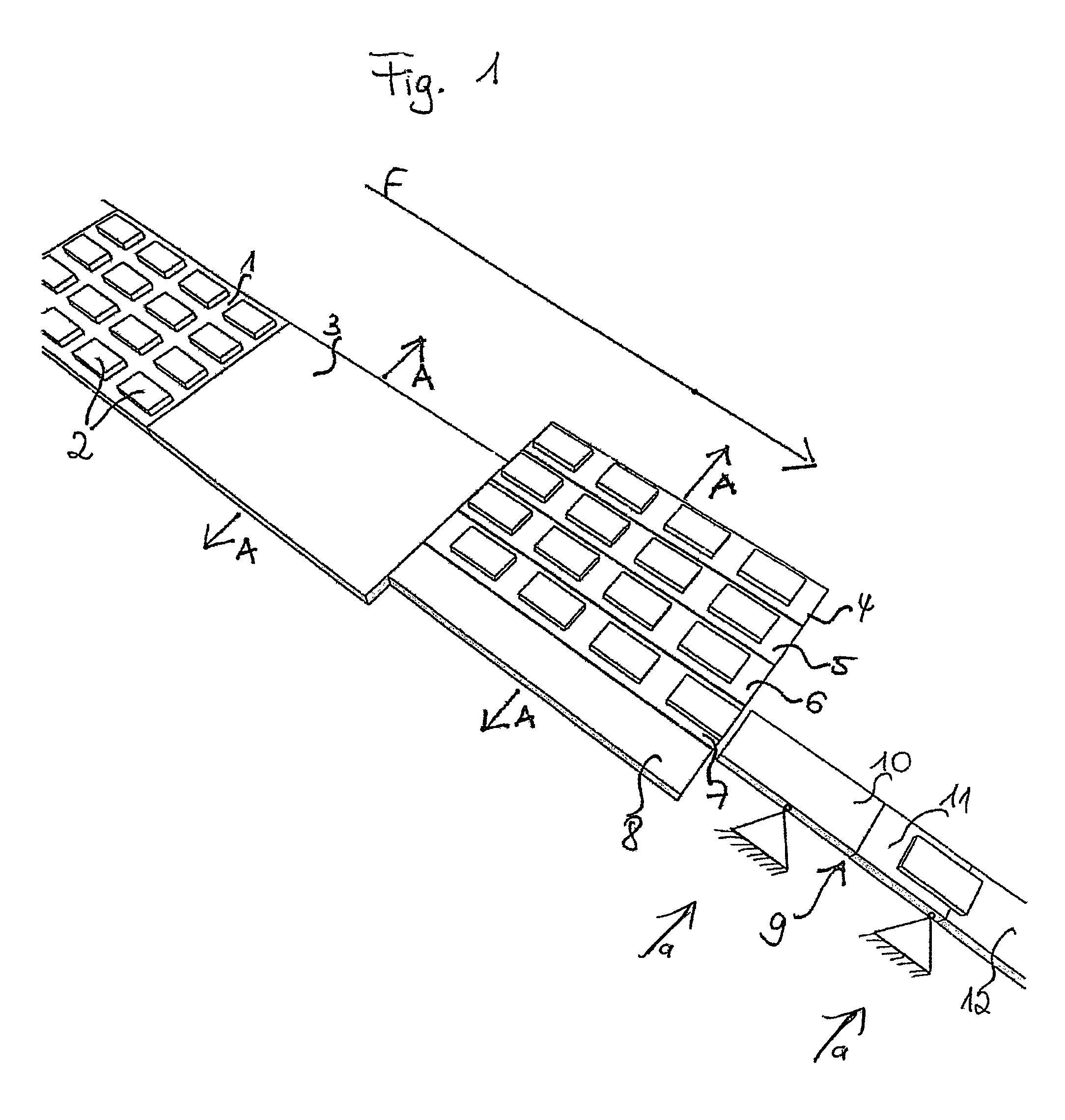 Apparatus for the conveying of separated goods