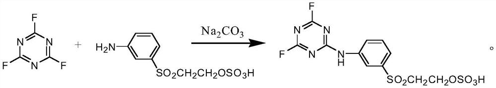 Environment-friendly yellow reactive dye and preparation method thereof