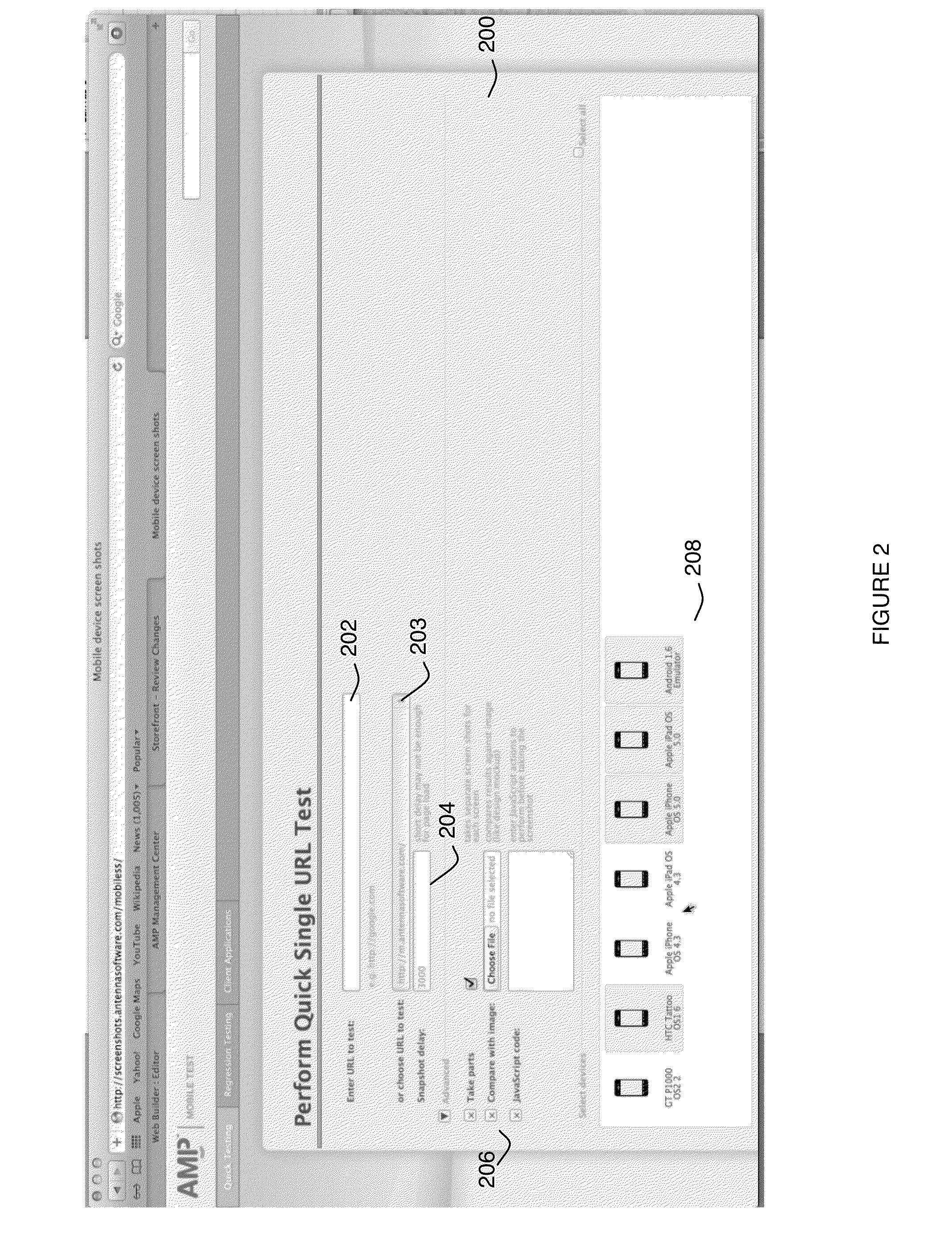 Method and system for testing of mobile web sites