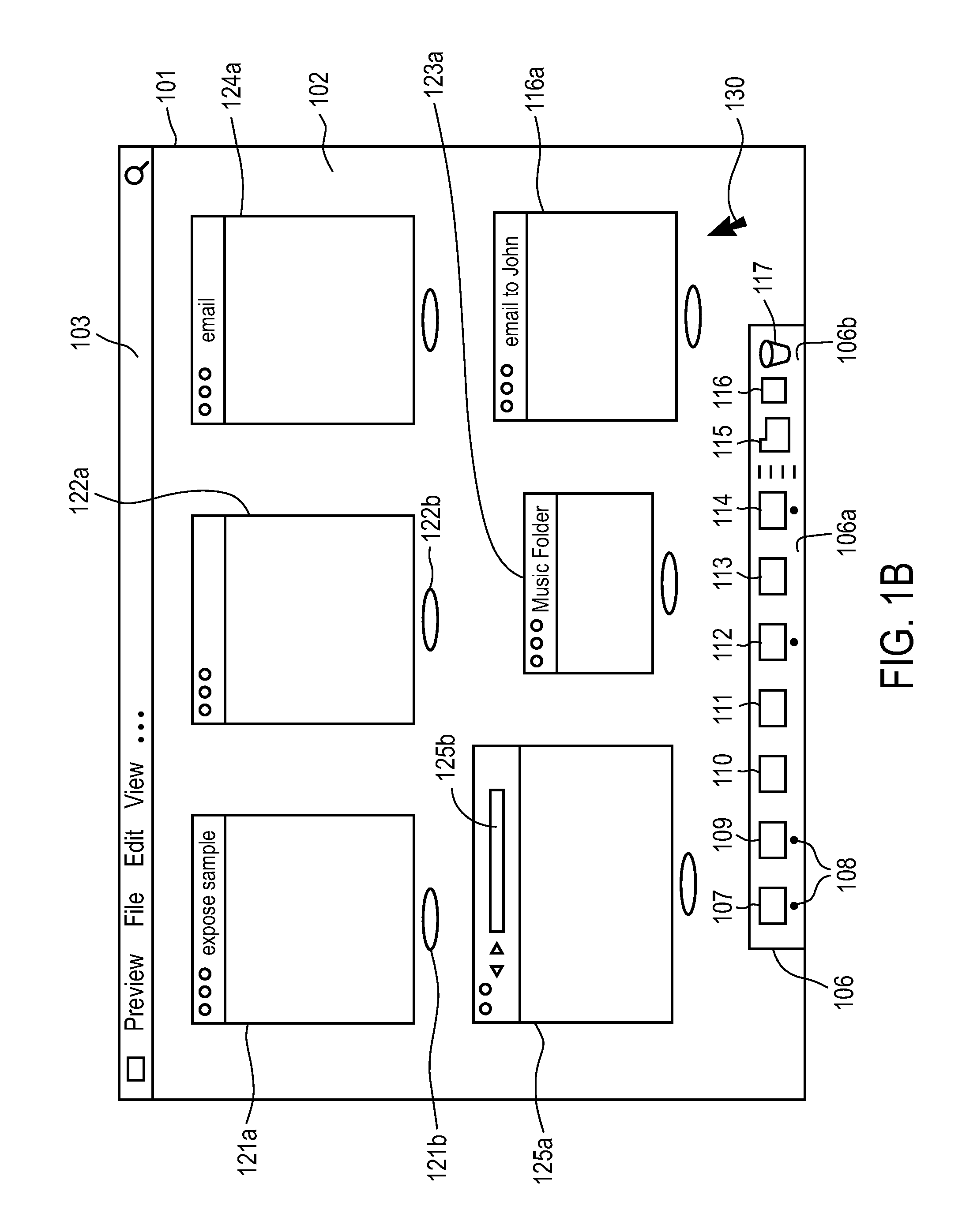 User interface for multiple display regions