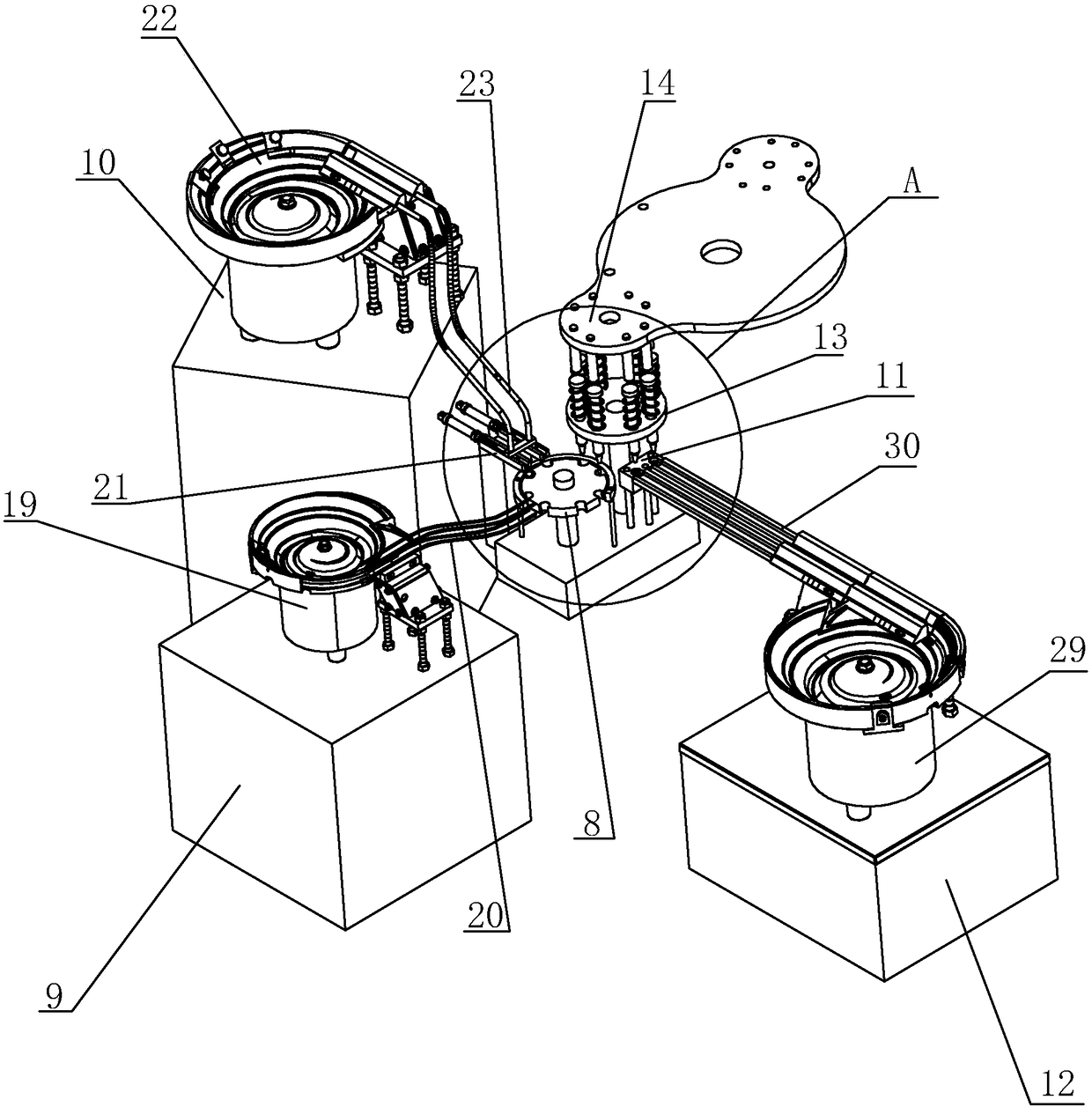 A lotion pump automatic assembly machine