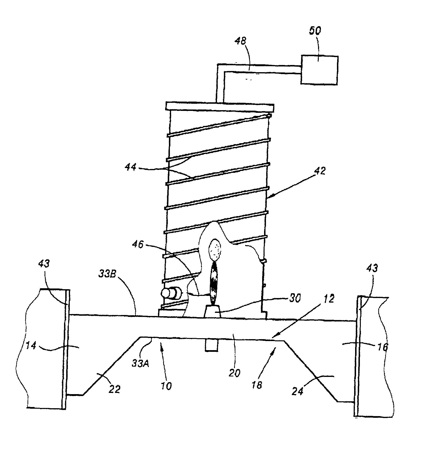 Device for the plasma treatment of gases