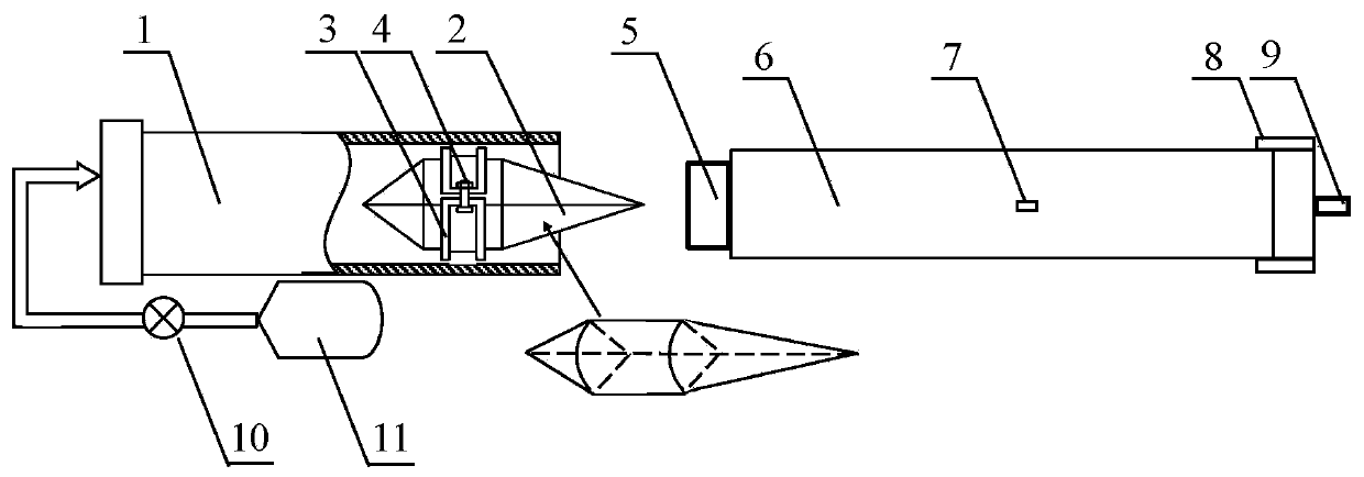 Device and method for producing wide pulse calibration accelerometer by utilizing variable cross-section bullet beam