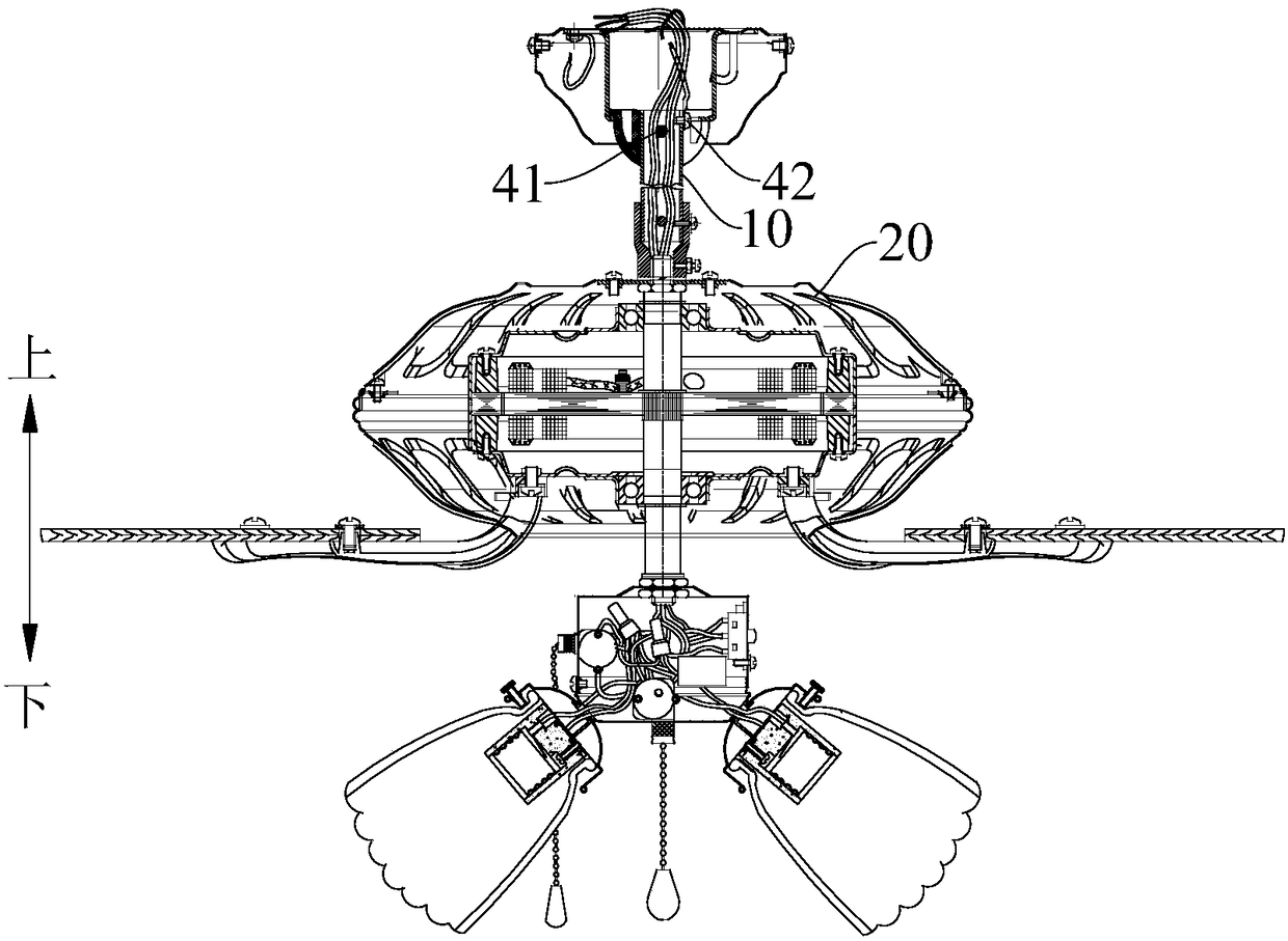 Ceiling fan motor connection assembly and ceiling fan having the same