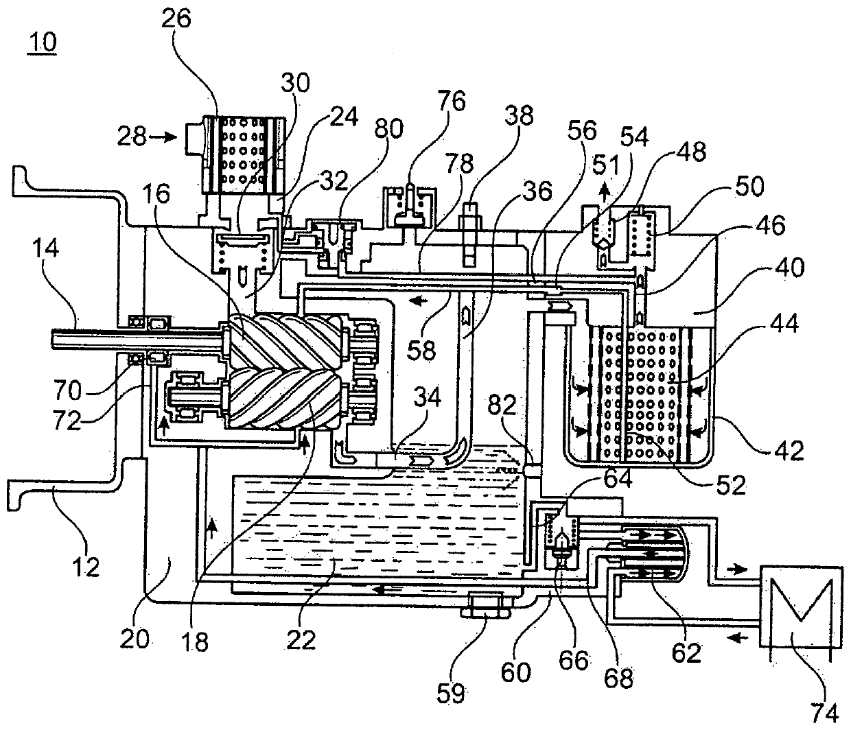 Assembly of screws for a screw compressor for a utility vehicle