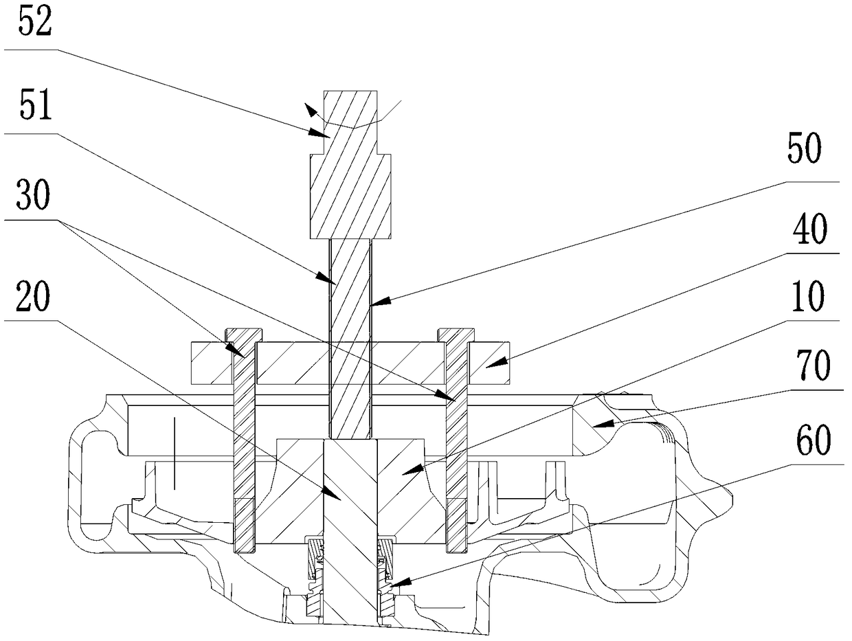 Device for removing interference connecting pump impeller