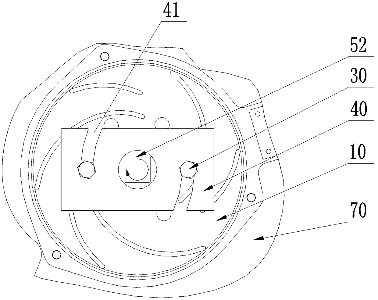 Device for removing interference connecting pump impeller