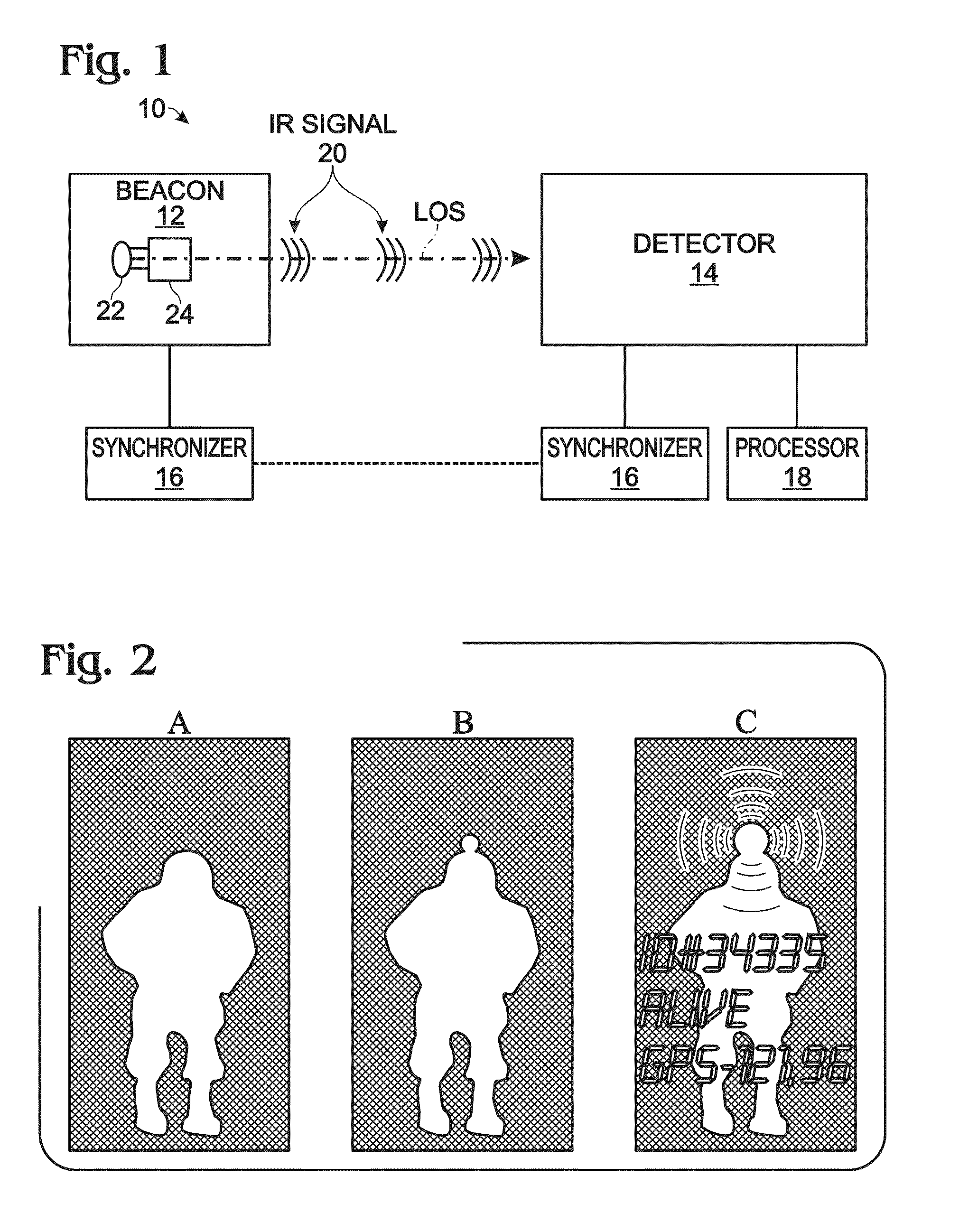 Synchronized infrared beacon / infrared detection system