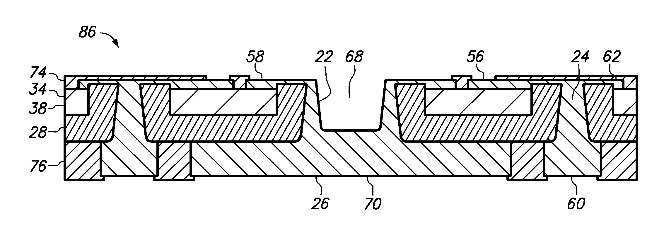 Semiconductor chip assembly with post/base heat spreader, signal post and cavity