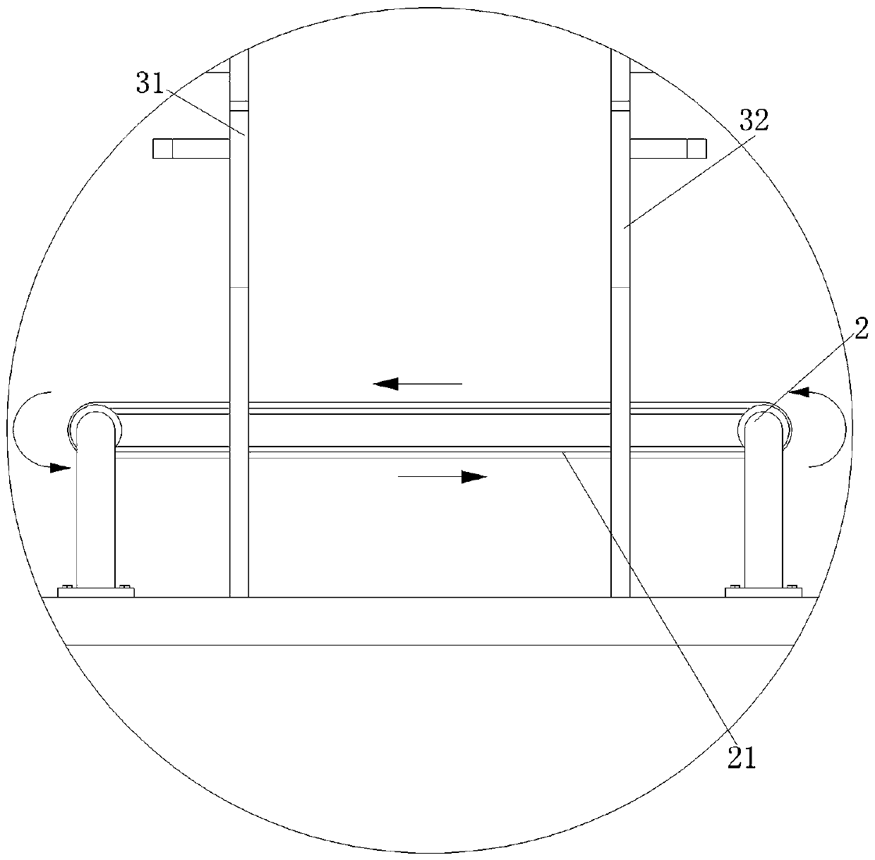 Feeding mechanism and method of bamboo rake hook cutting machine