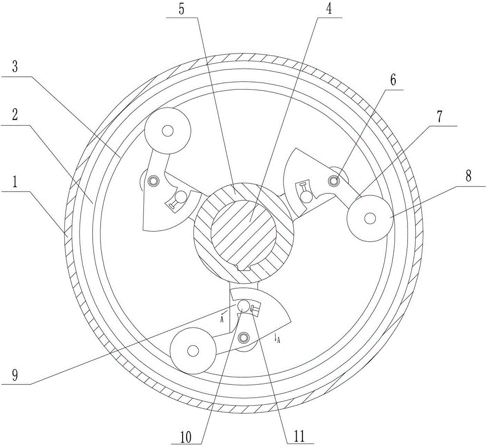 Bolt-type vertical ring mill hammer wheel grinding ring spacing adjustment mechanism