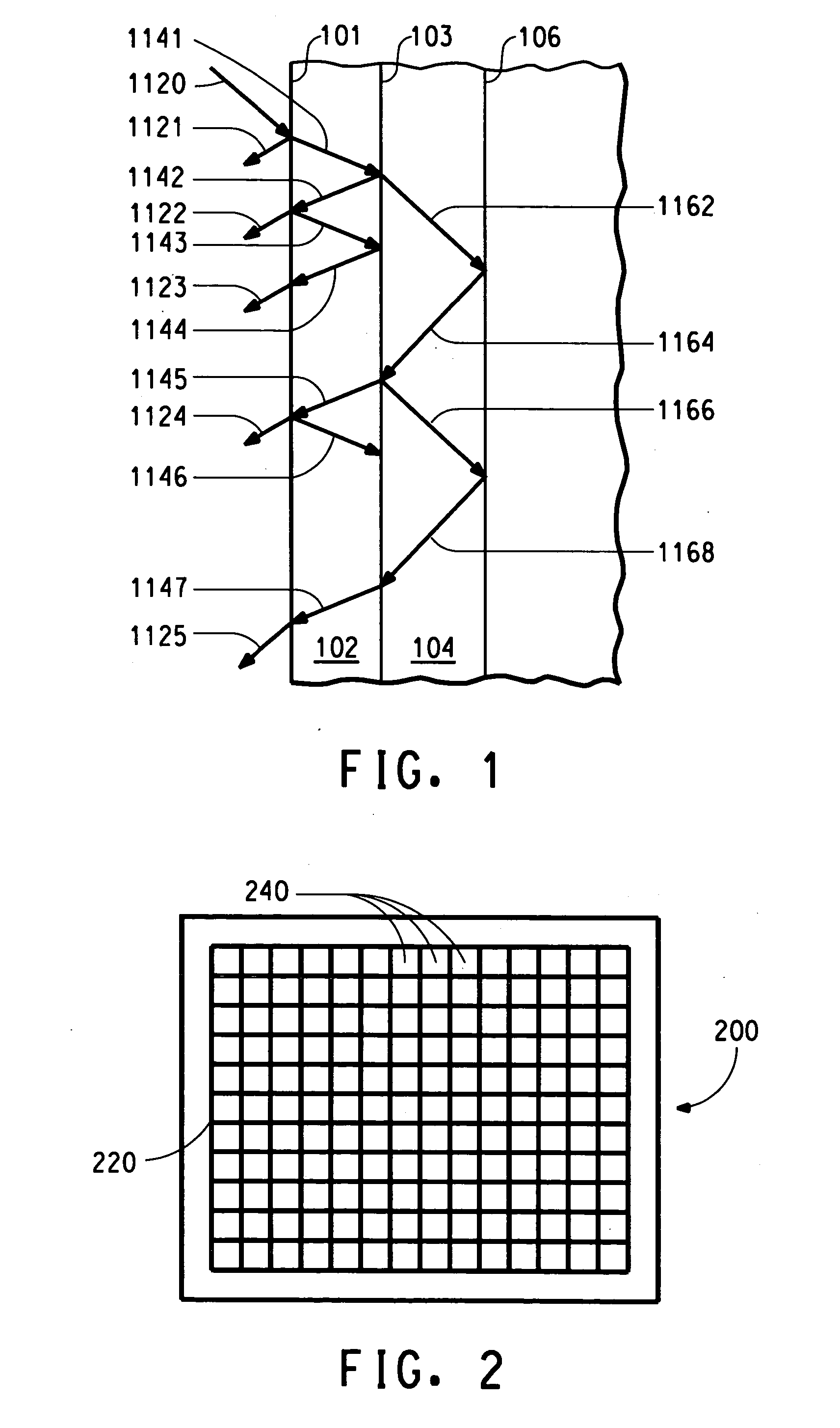 Array comprising organic electronic devices with a black lattice and process for forming the same