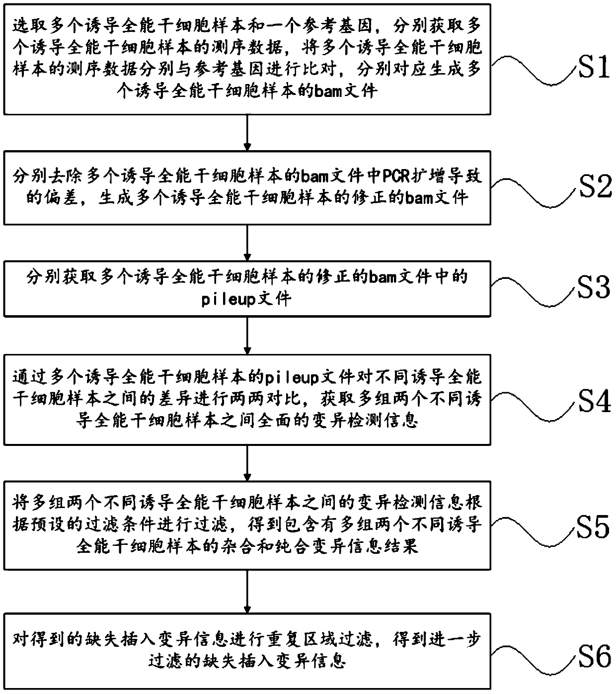 A pre-application mutation detection method for induced pluripotent stem cells