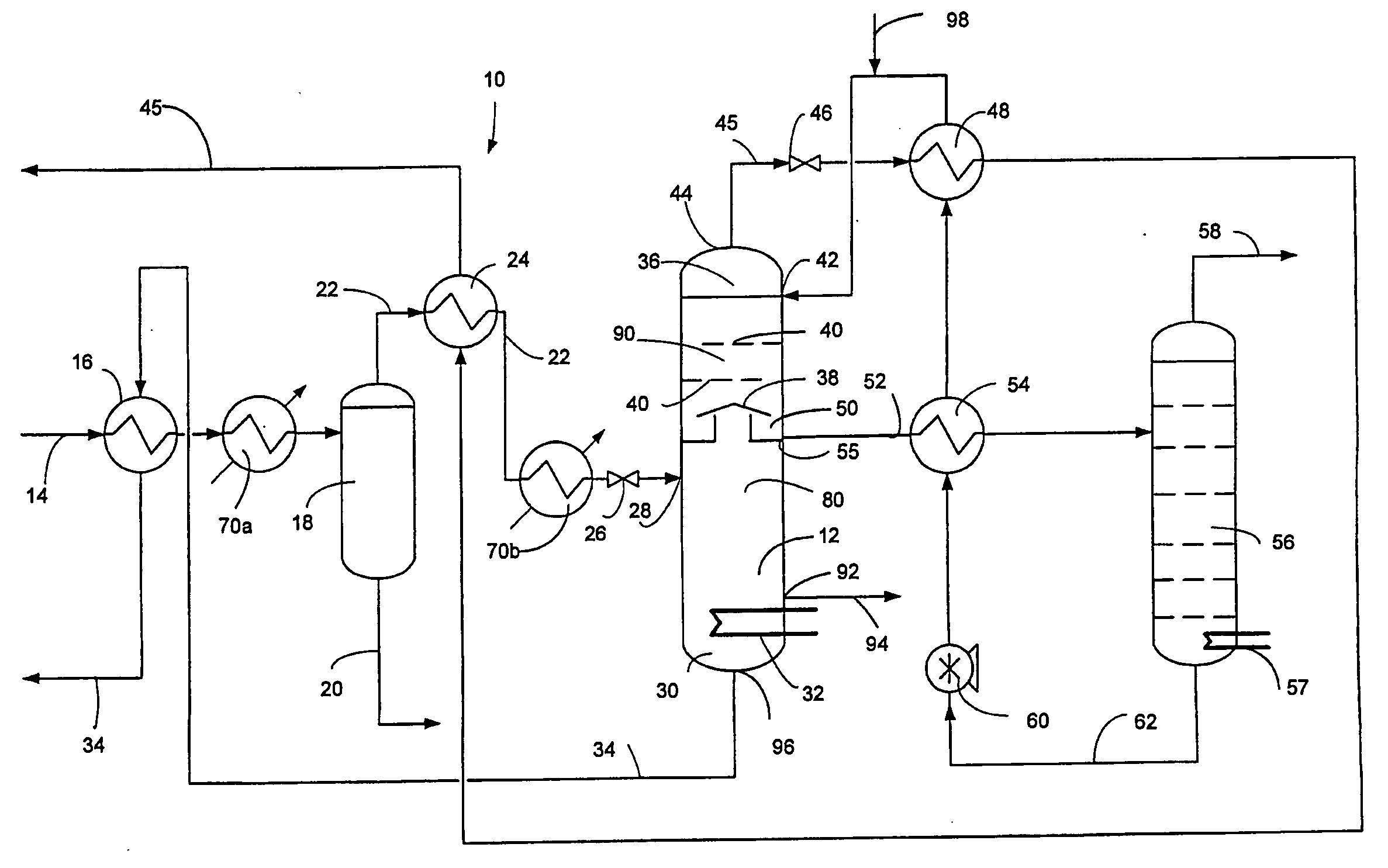 Process and apparatus for removal of sour species from a natural gas stream