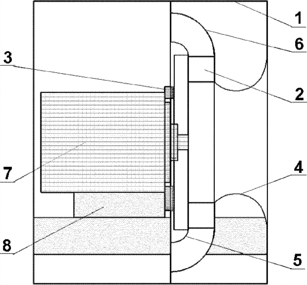 Flow guiding structure in inner part of volute-free fan