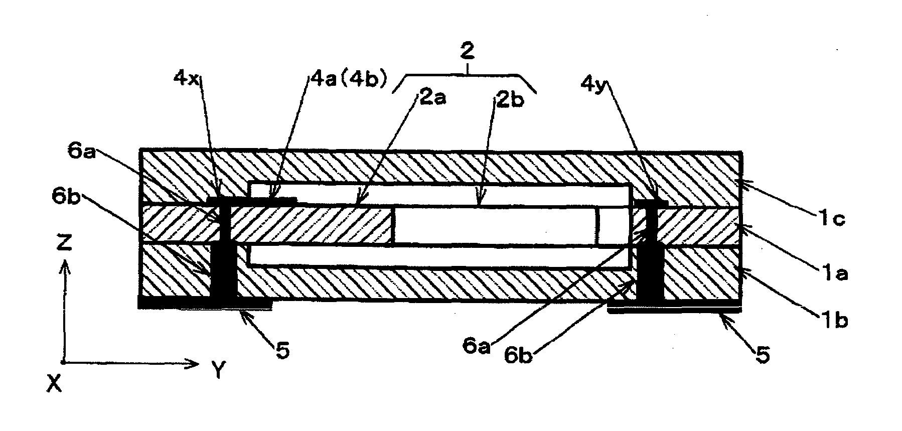 Crystal unit having stacked structure