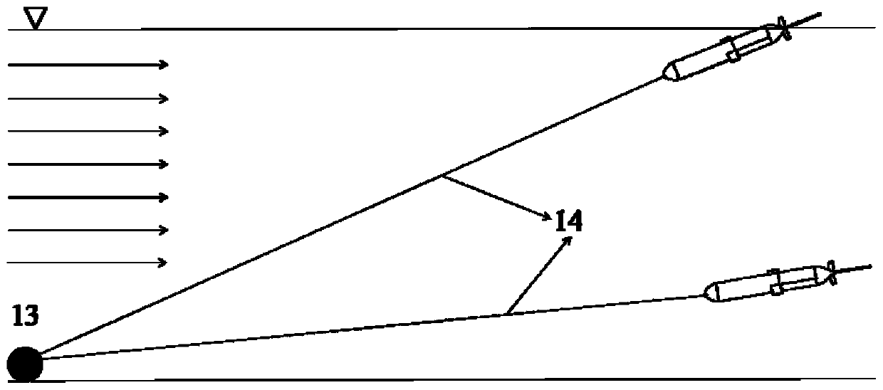 Current-driven anchoring type long-endurance glider