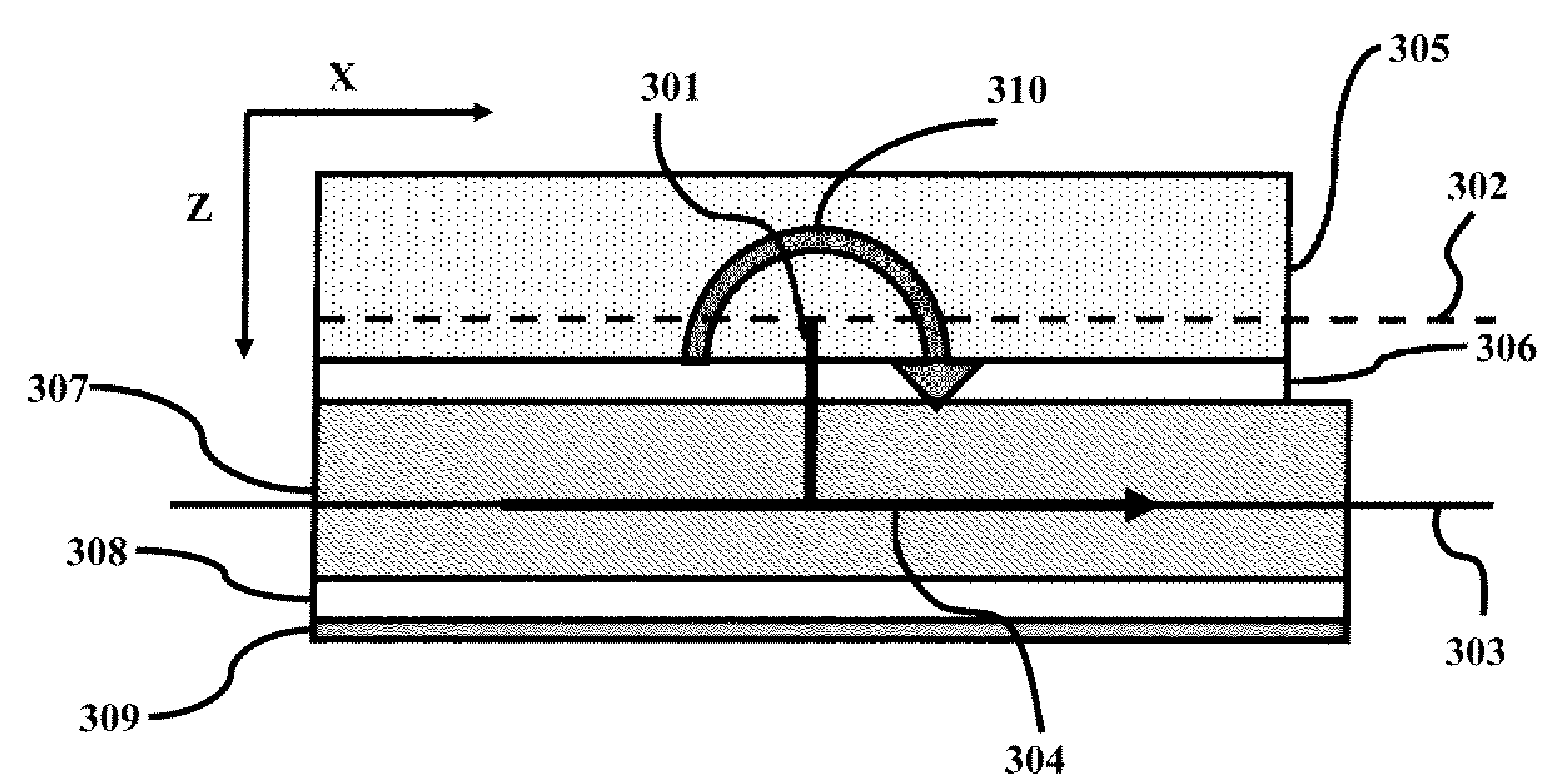 Negative vertical deflection piezoelectric MEMS actuators and method of fabrication