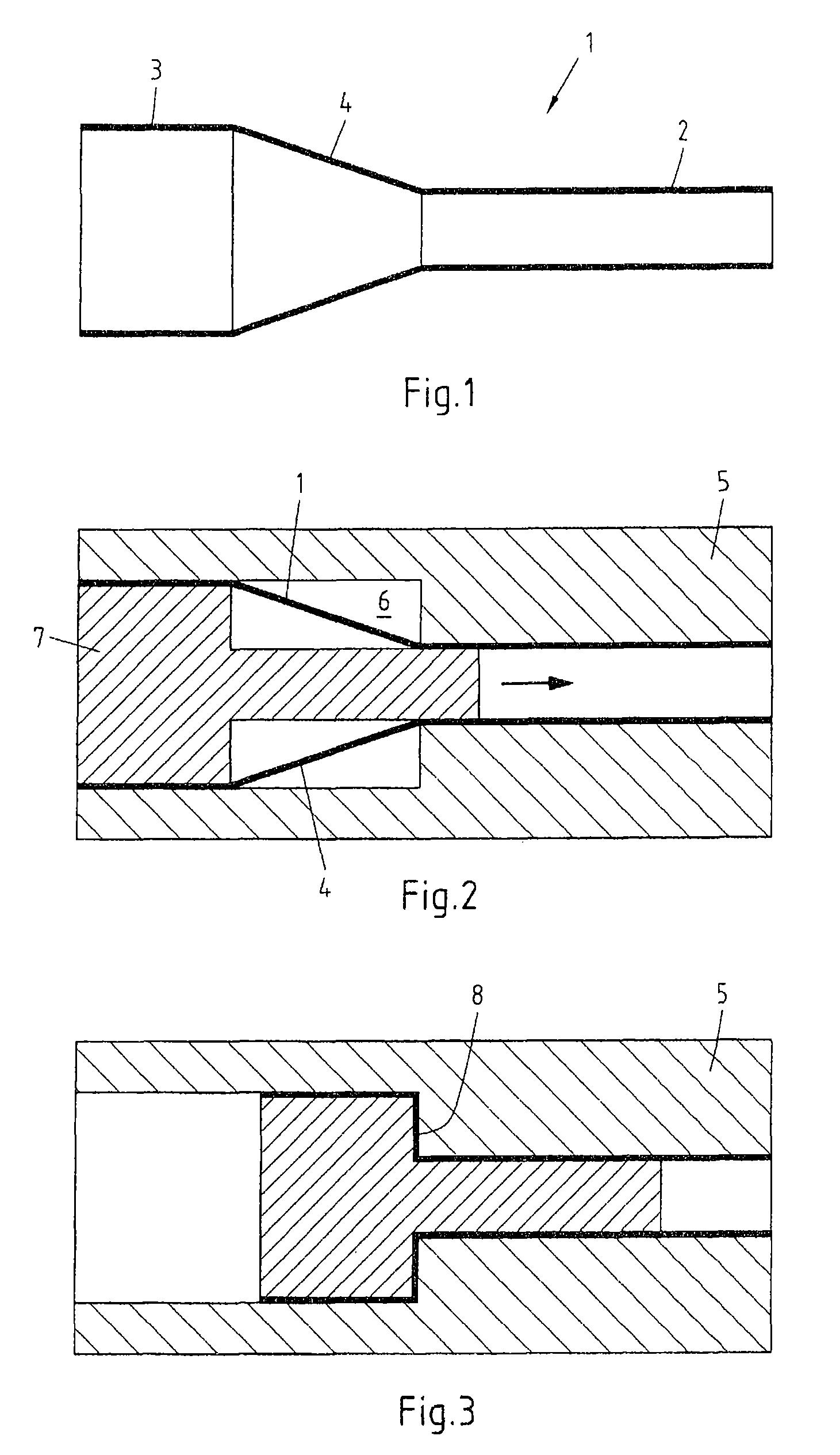 Process and apparatus for producing a hollow body, and hollow body