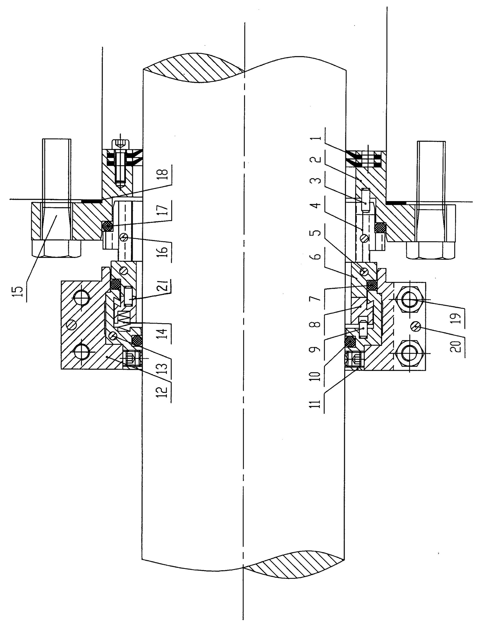 Split type solid dust mechanical seal system