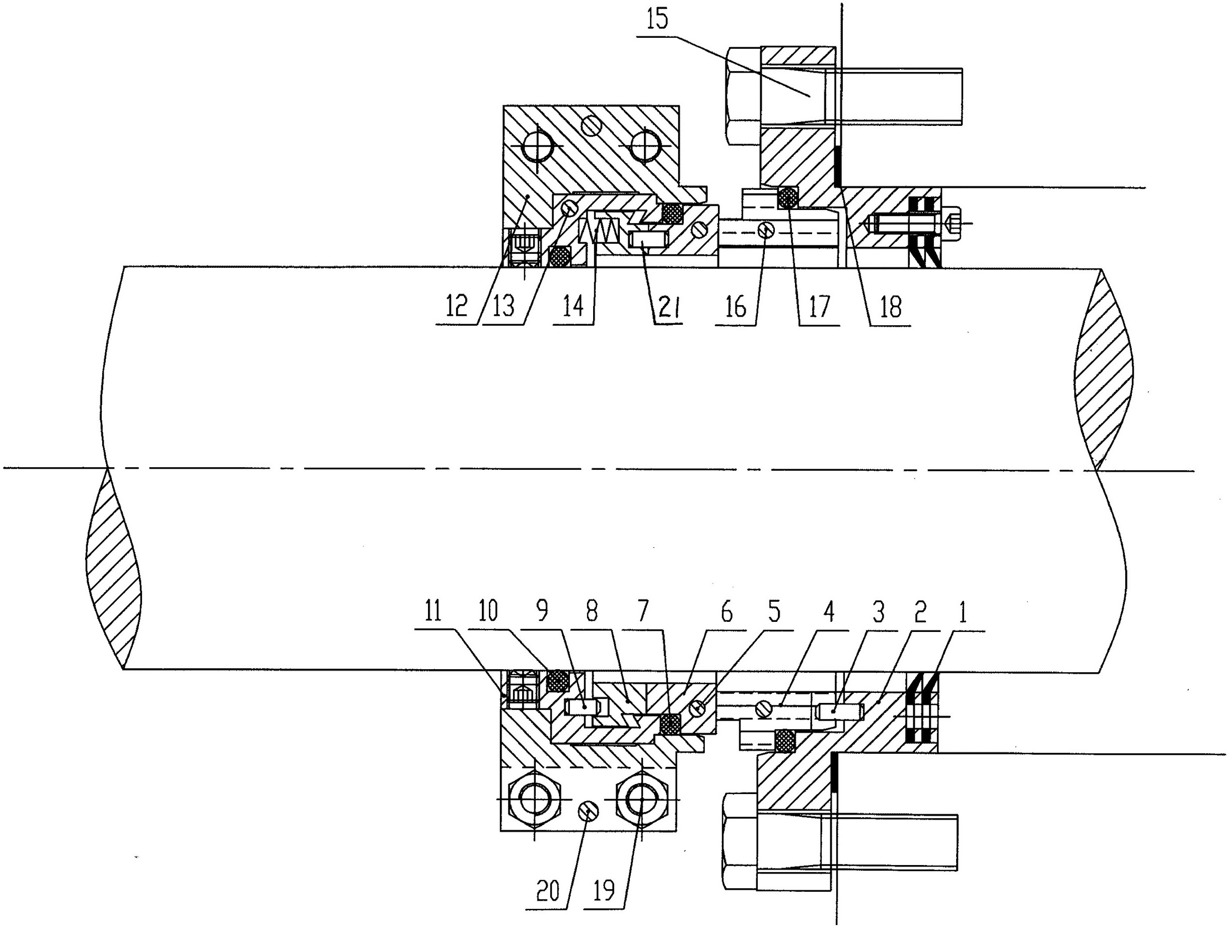 Split type solid dust mechanical seal system