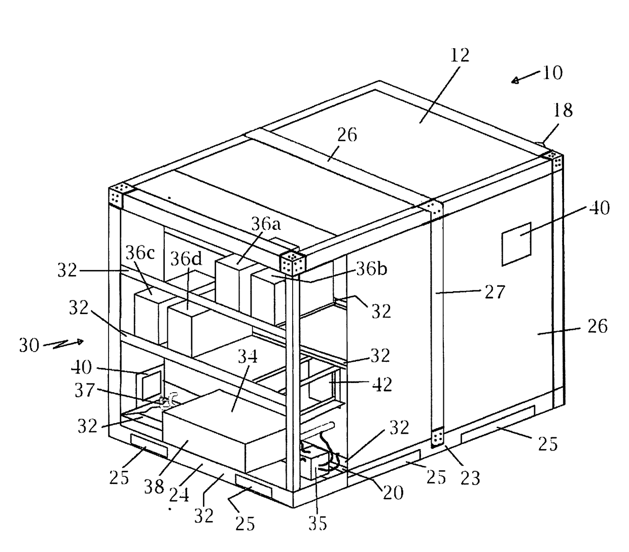 Modular temperature controlled shipping container