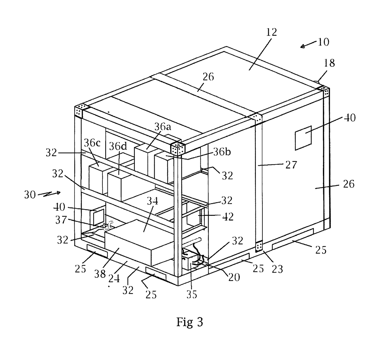 Modular temperature controlled shipping container