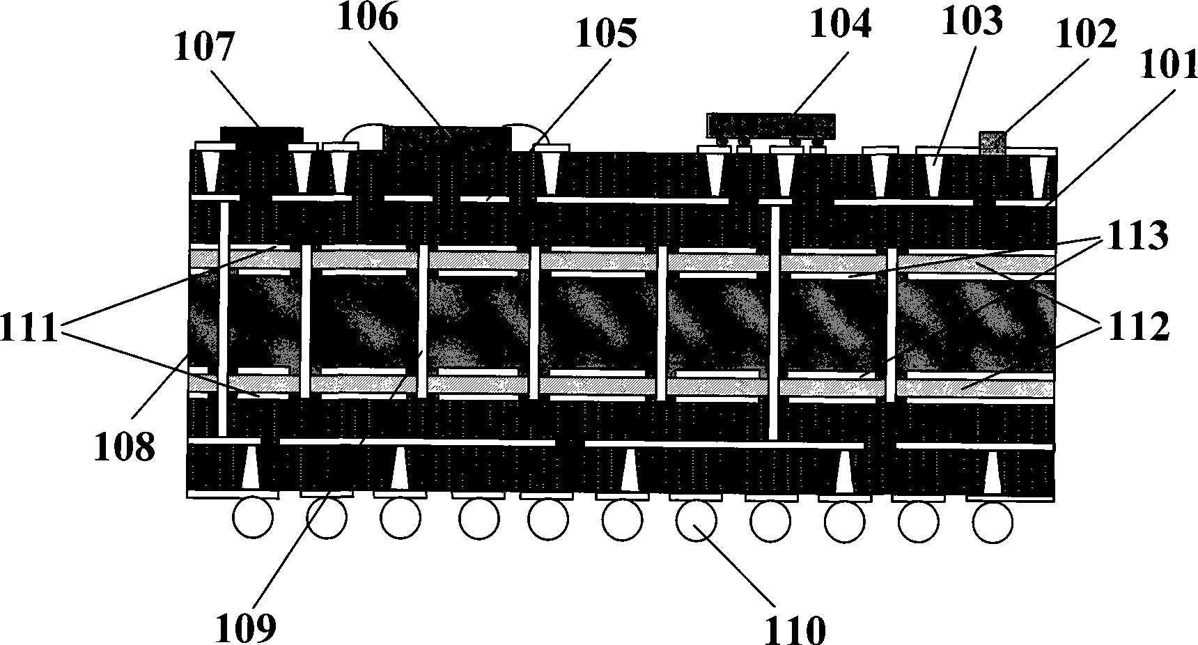 Multi-chip common power supply/grounding structure for printed circuit board