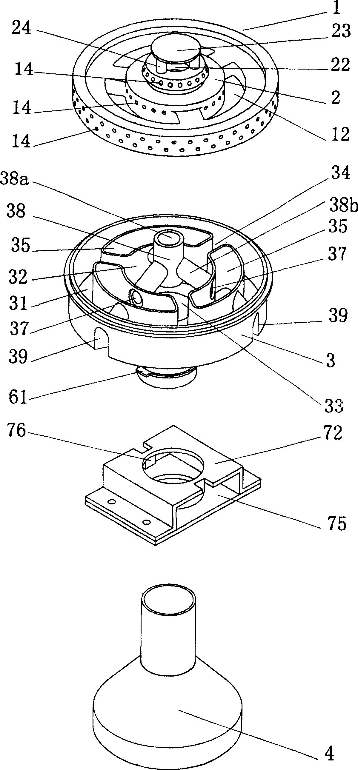 Burner with air balancing device