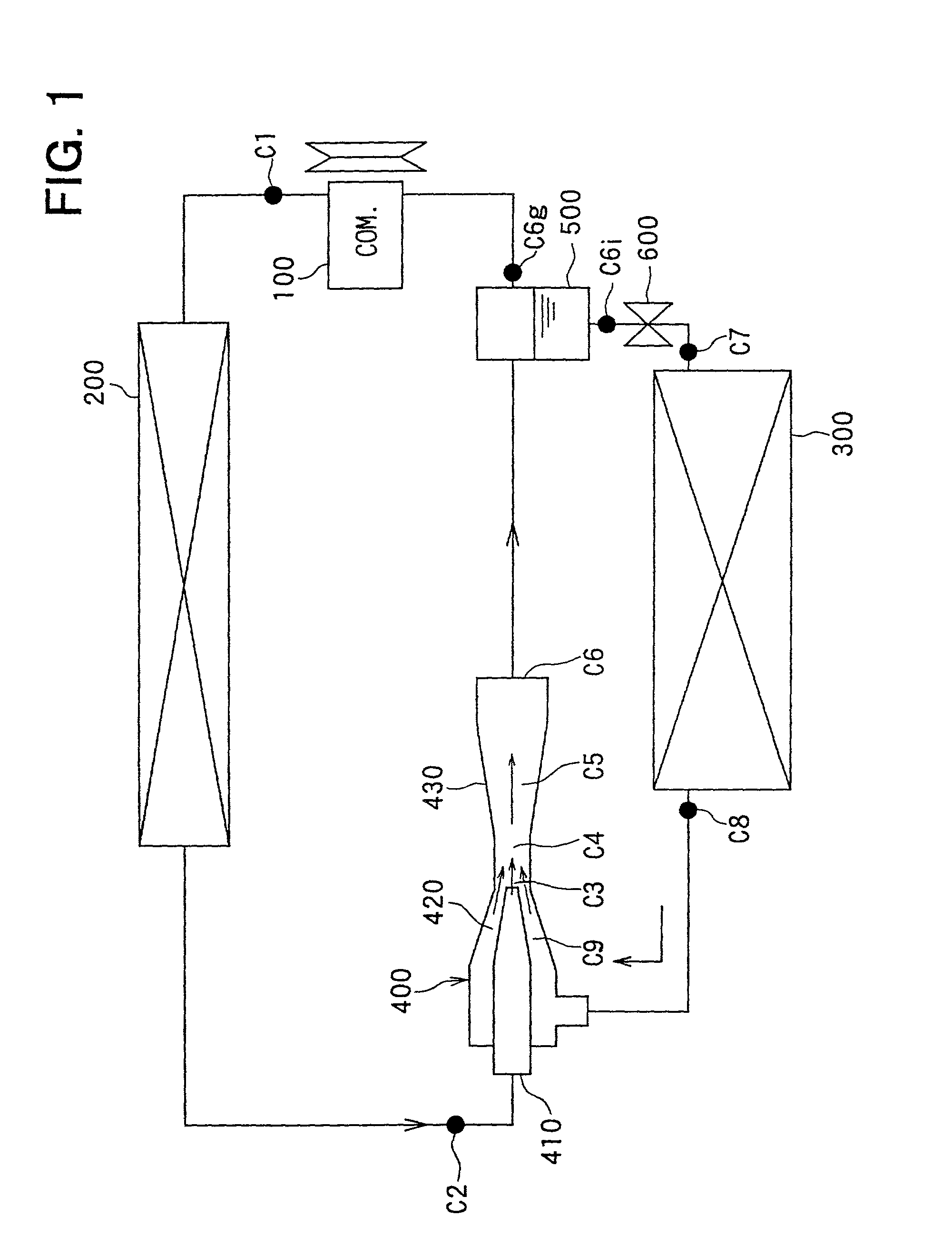 Ejector cycle system with critical refrigerant pressure