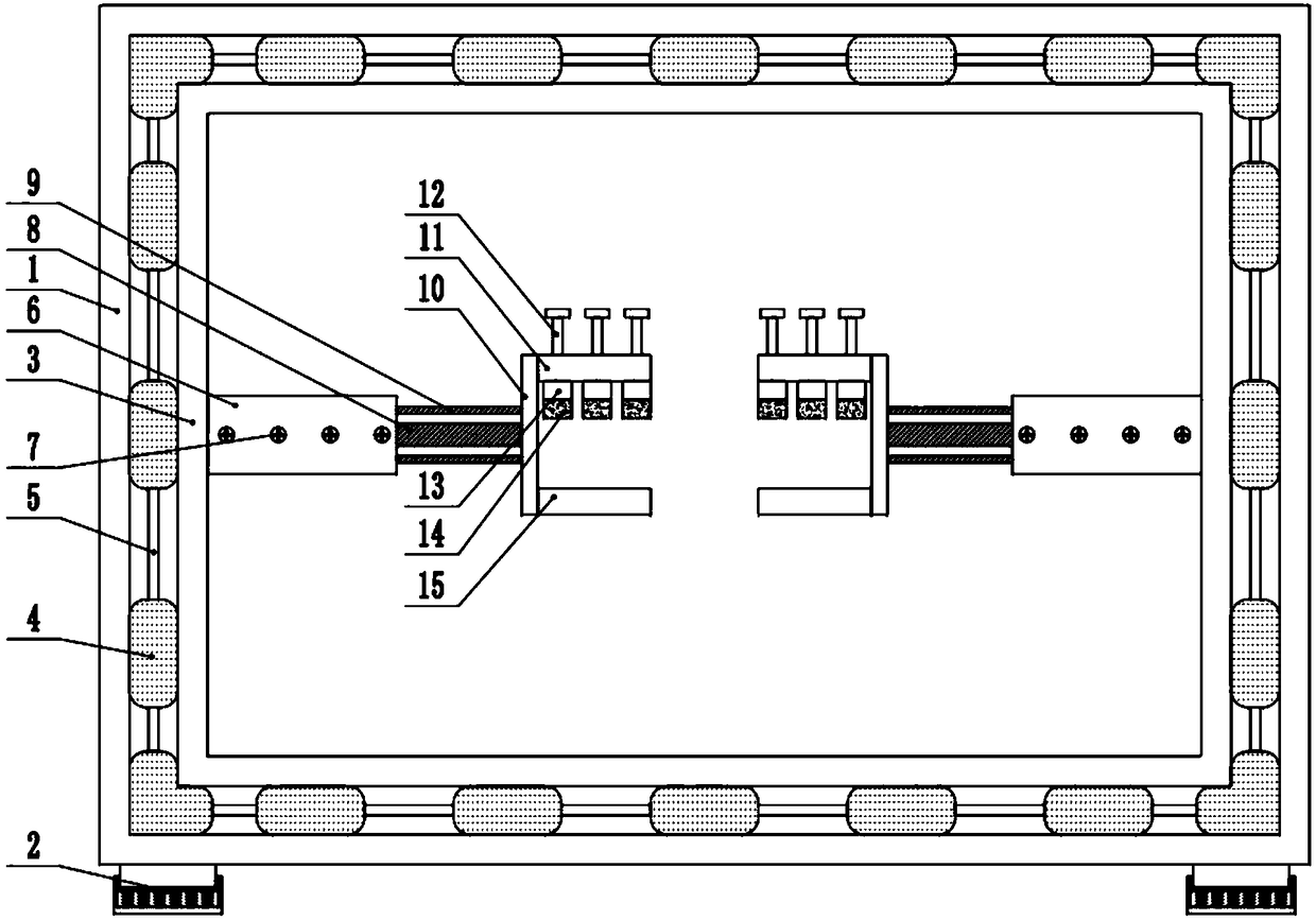 A water-filled shock absorbing and radiating device of a computer chassis