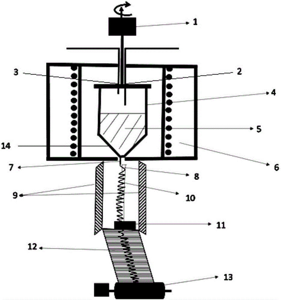 Production device and method for spiral high-elasticity metal fiber filaments