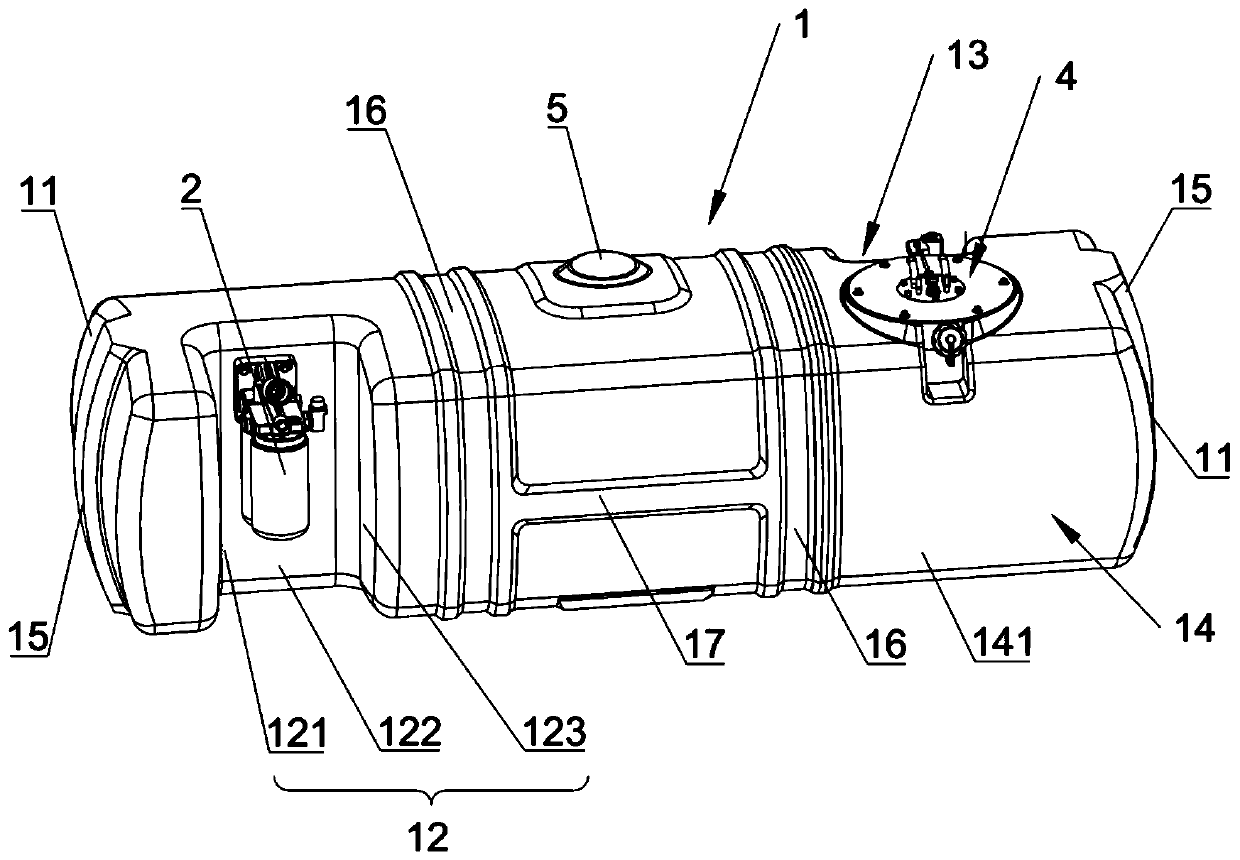 Integrated diesel tank