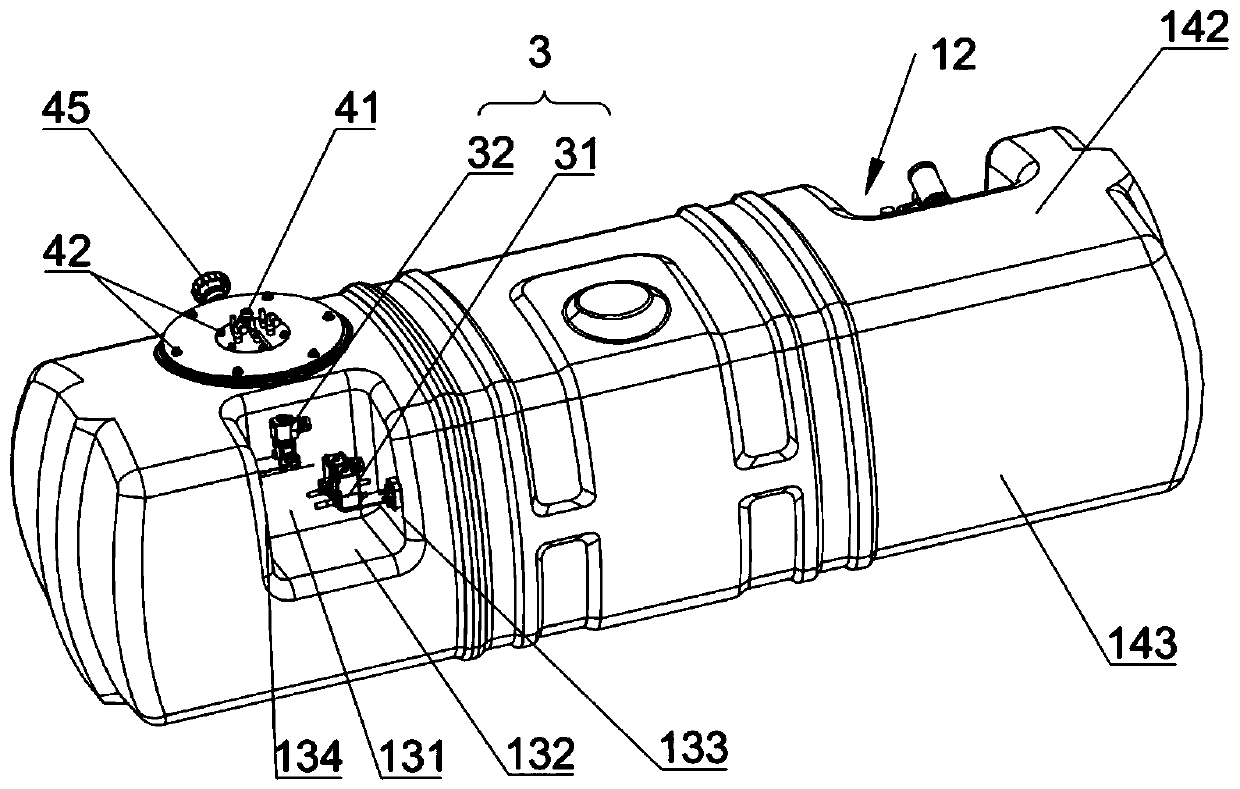 Integrated diesel tank