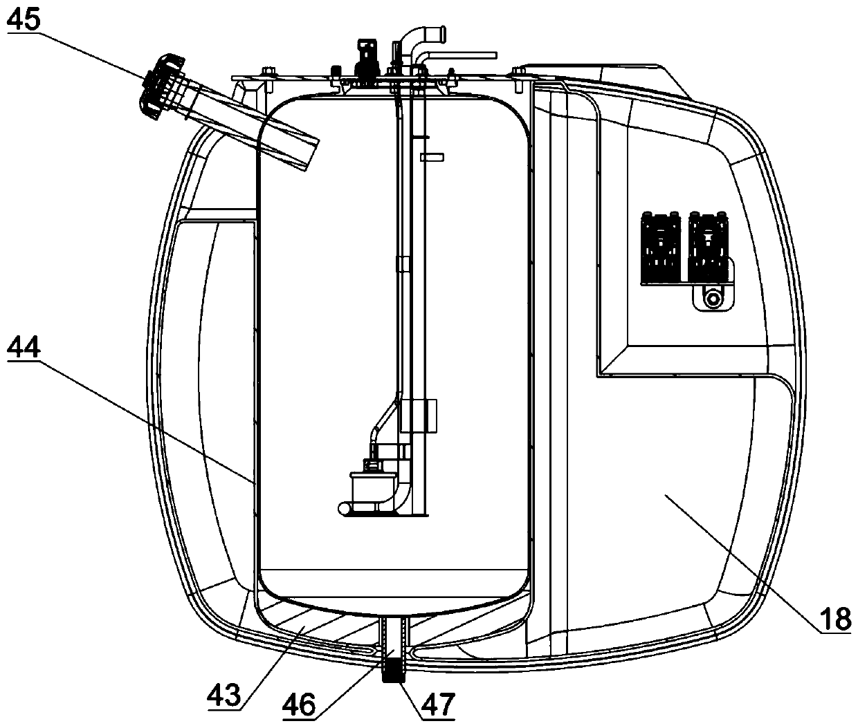 Integrated diesel tank